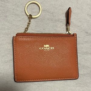 Coach mini ID case in salmon